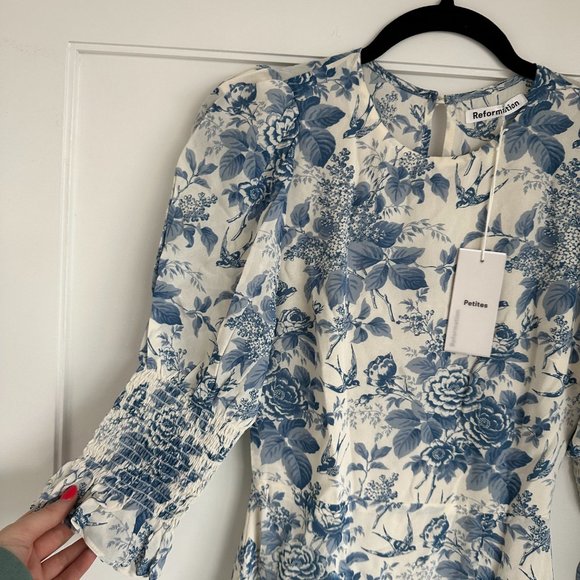 Reformation Blue Floral Midi Dress - Picture 4 of 11